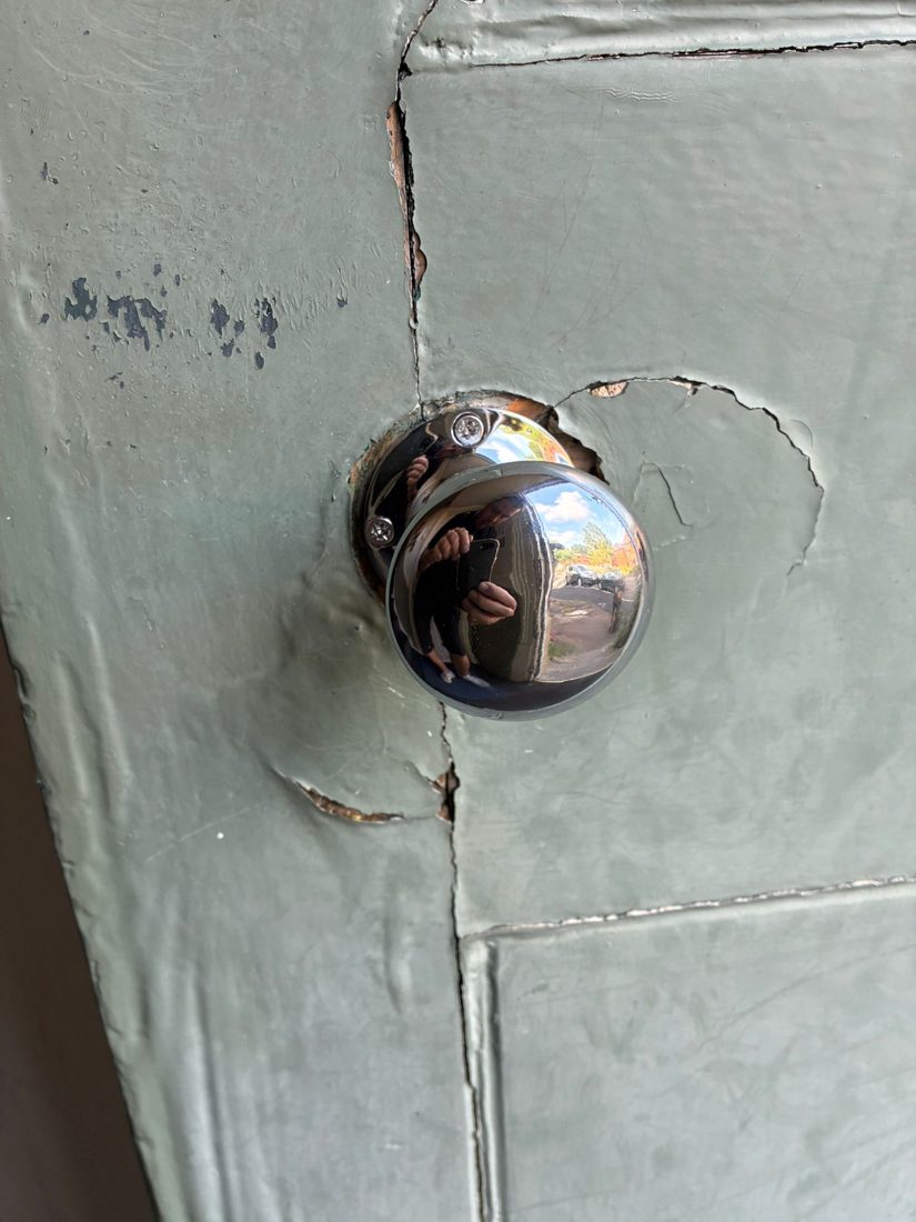New knob handles fitted on wood door — Lock Change in Halifax by LocksmithLocal