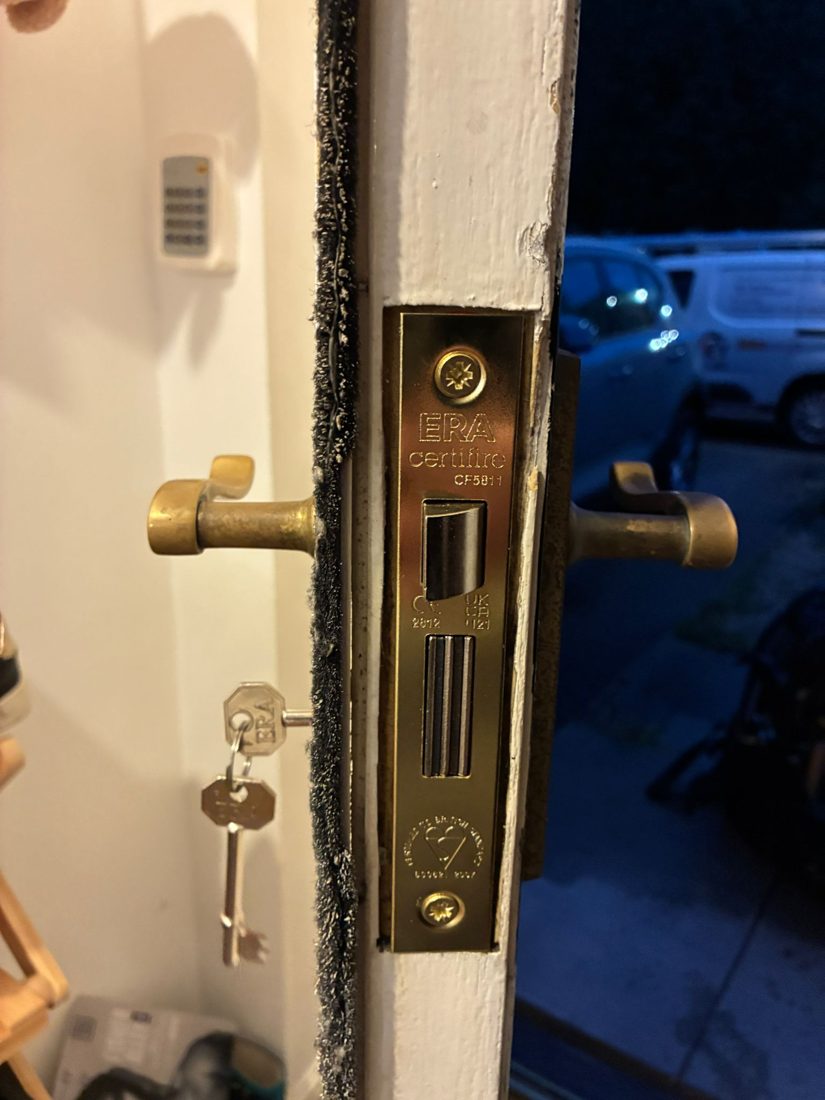 Gain entry replaced mortice lock on steel lined wood door — Lockout in Halifax by LocksmithLocal