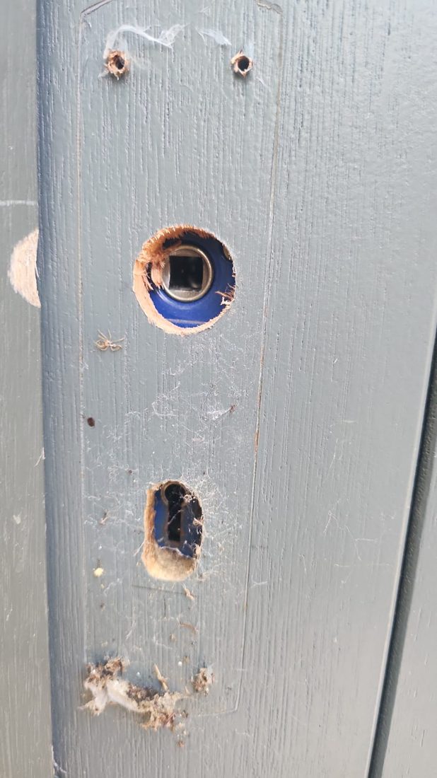 Lost keys to side wooden garage door Gained entry replaced the mortife lock — Lockout in Castleford by LocksmithLocal