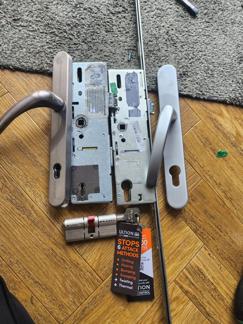 Converted the faulty ERA vectks gearbox to a euro version also replaced the handles and fitted a high-security euro cylinder — uPVC Repair in Halifax by LocksmithLocal