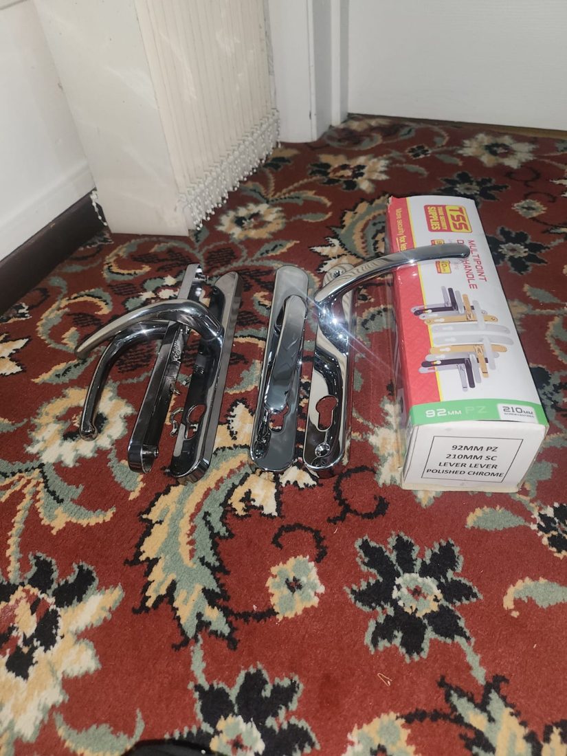 Replaced the chrome door handles on the front uPVC door — Lock Change in Halifax by LocksmithLocal