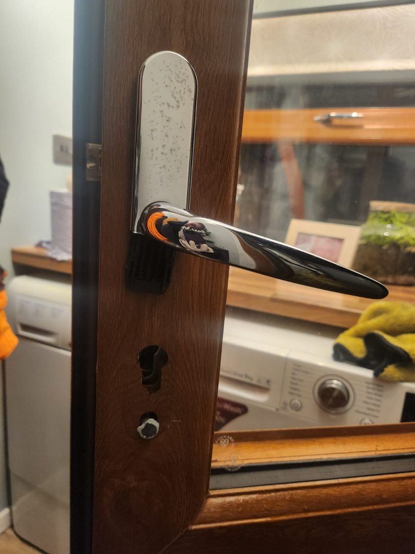 Attempted break-in - Replaced broken door handles and upgraded euro cylinder — Burglary Repair in Halifax by LocksmithLocal