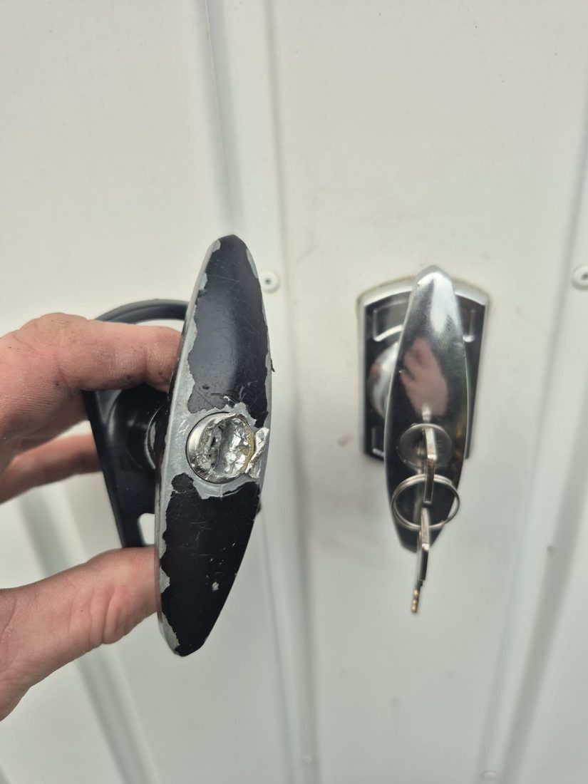 Attempted break in T Handle replaced — Burglary Repair by LocksmithLocal