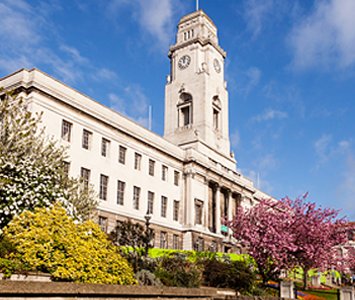 Barnsley Town Hall, the landmark Portland-stone civic building in the town centre