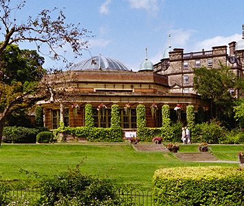 The colonnaded Sun Pavilion and its domed sun parlour in the Valley Gardens, one of Harrogate's elegant spa-era landmarks