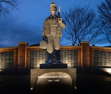 Colliery memorial at Dinnington, a reminder of the area's mining heritage near Rotherham
